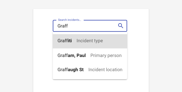 Image of an auto-suggest providing suggested searches.