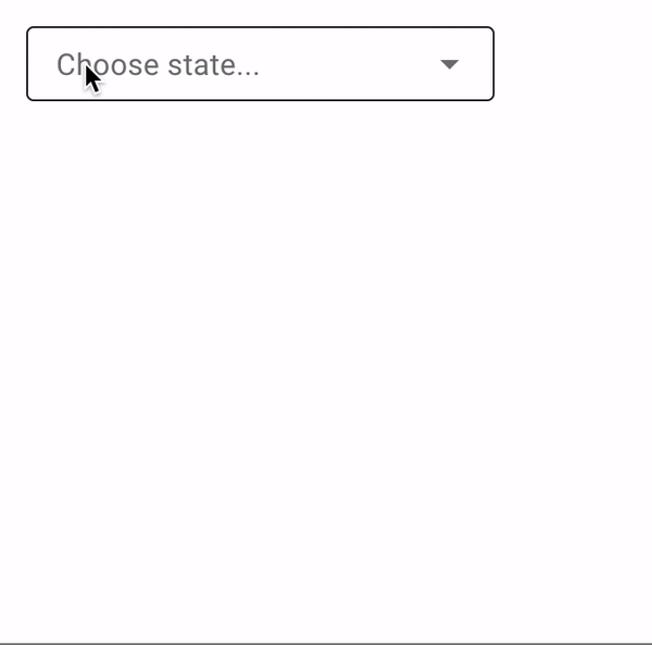 A gif of &quot;Colorado&quot; typed into an input, selected, and cleared.