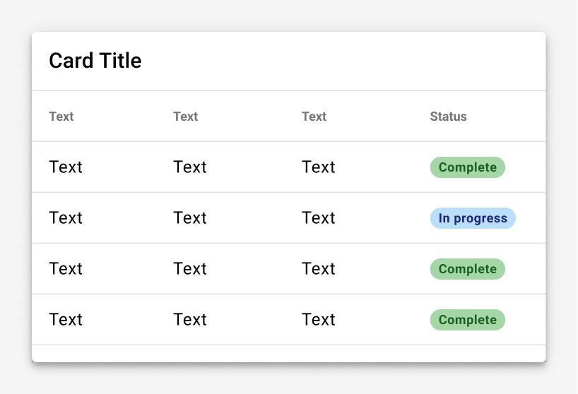Image of a table with a badge on every row.