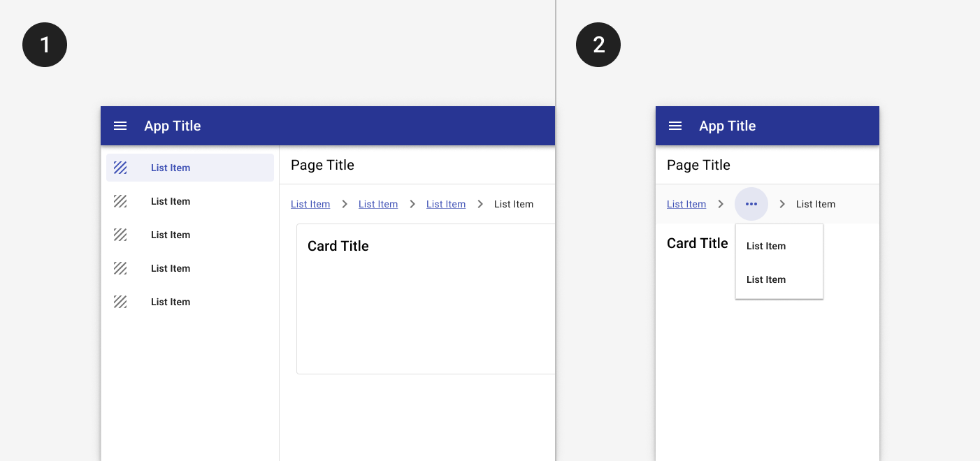 Image of a breadcrumb pattern on desktop and mobile.