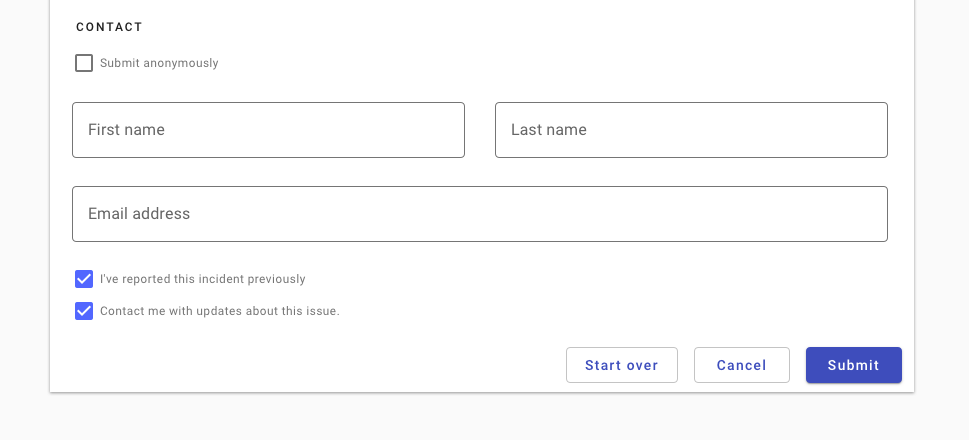 Form with three actions.
