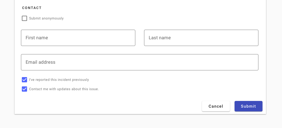 Form with two actions.