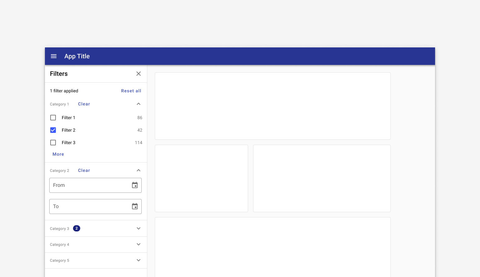 Default filter sidesheet on desktop