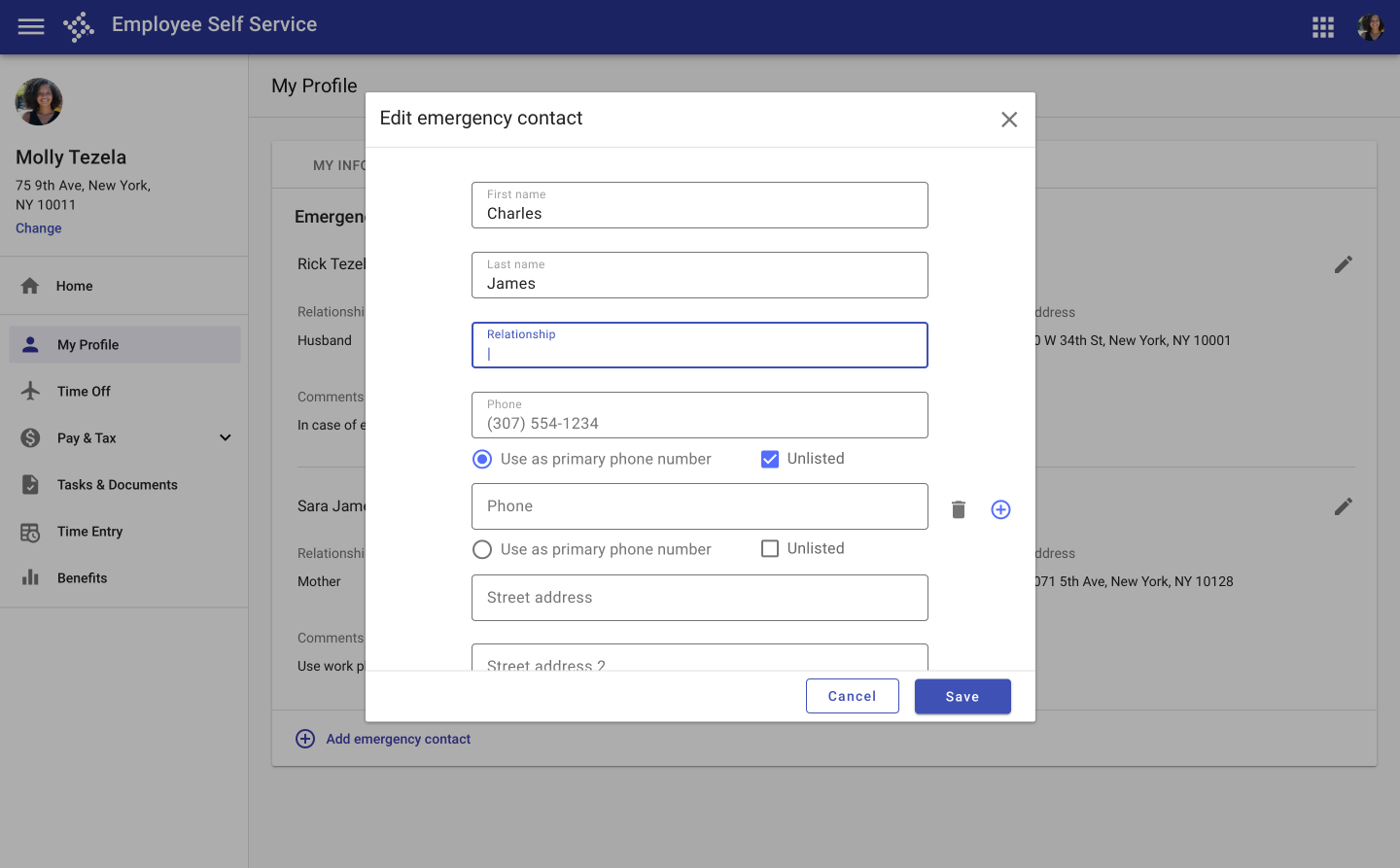  Image of a partial and full screen dialog