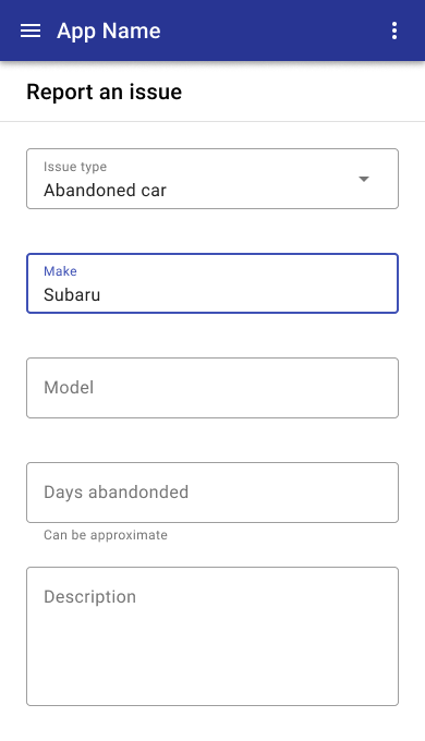 Mobile form.