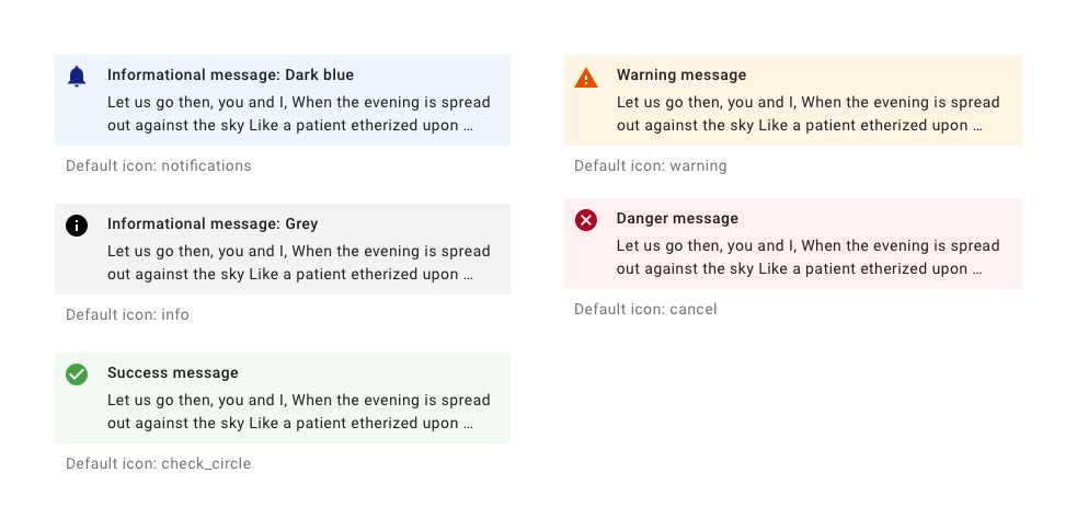 Anatomy of the inline message. 