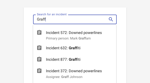 Image of an auto-suggest providing suggested searches.