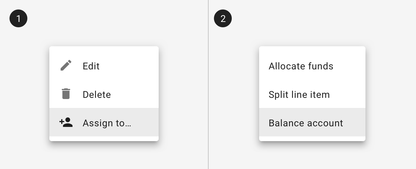 Image of two menus: one with icons and with text only icons