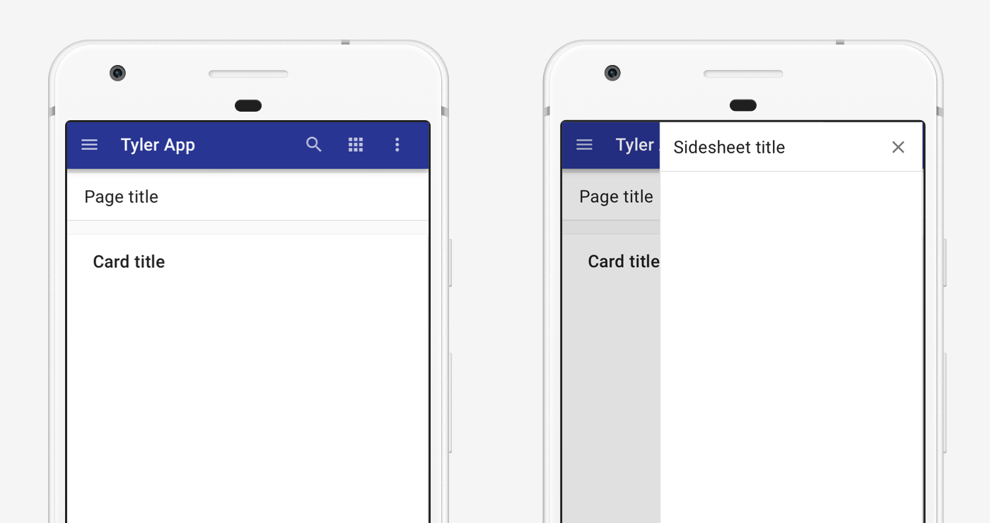 Desktop layout with drawer and filters.