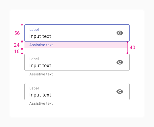 Spec for mobile spacing.