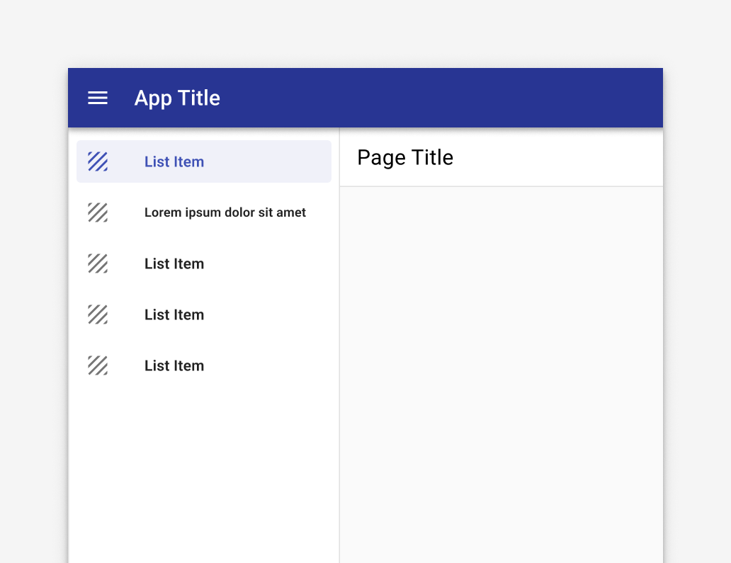 Image of a navigation drawer with a long label where the text is shrunken down to fit, making it smaller than the rest of the navigation options.