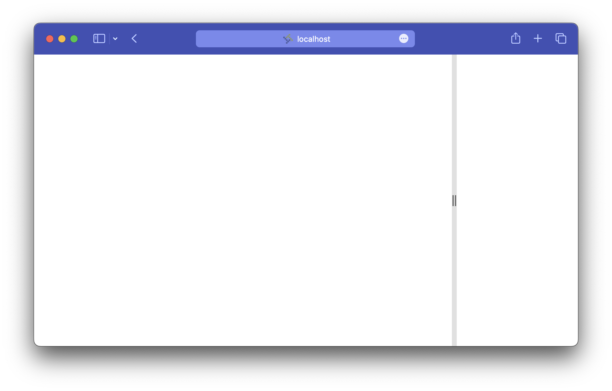 Basic split view without content example