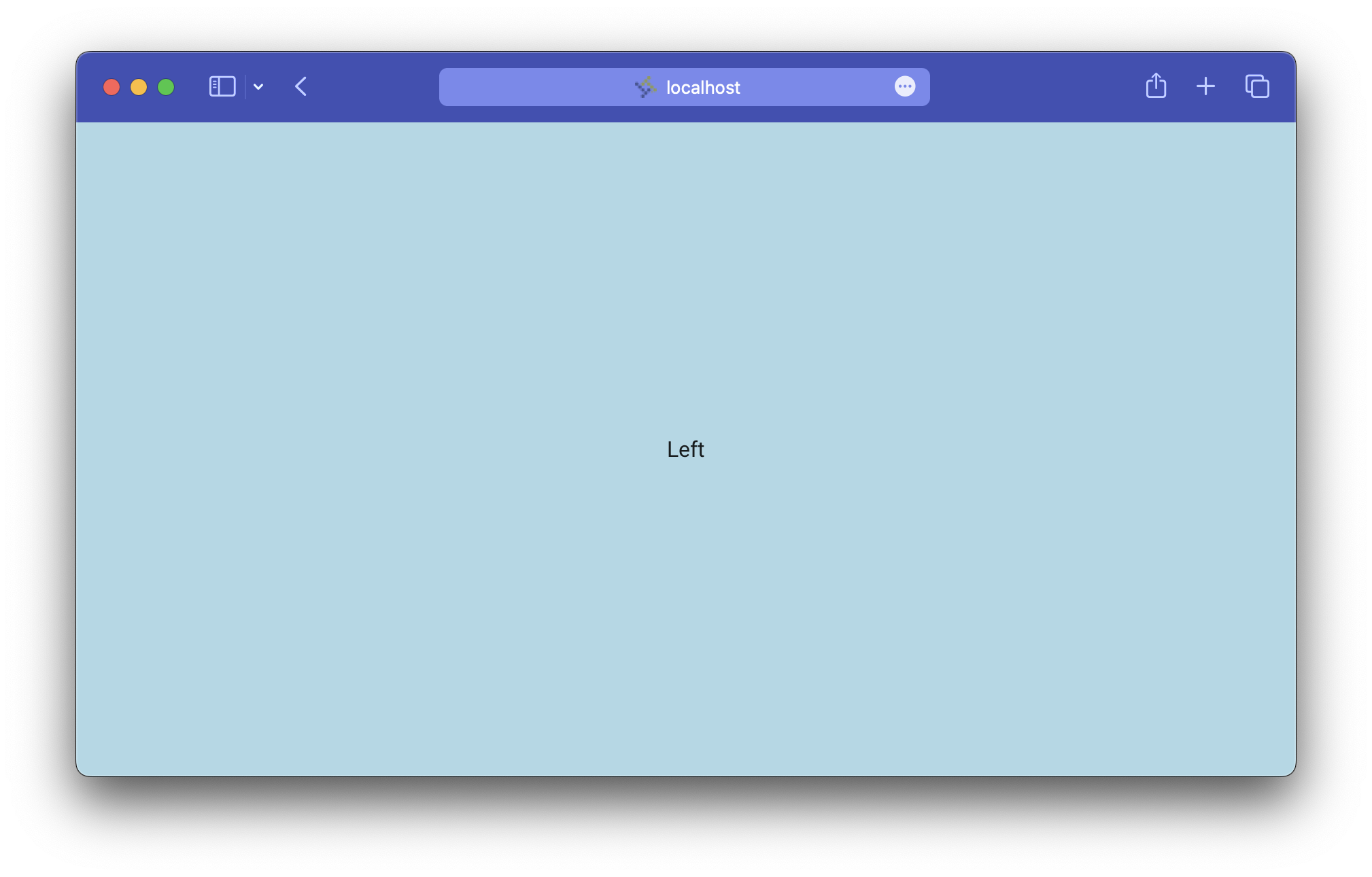 Split view with closed panel example