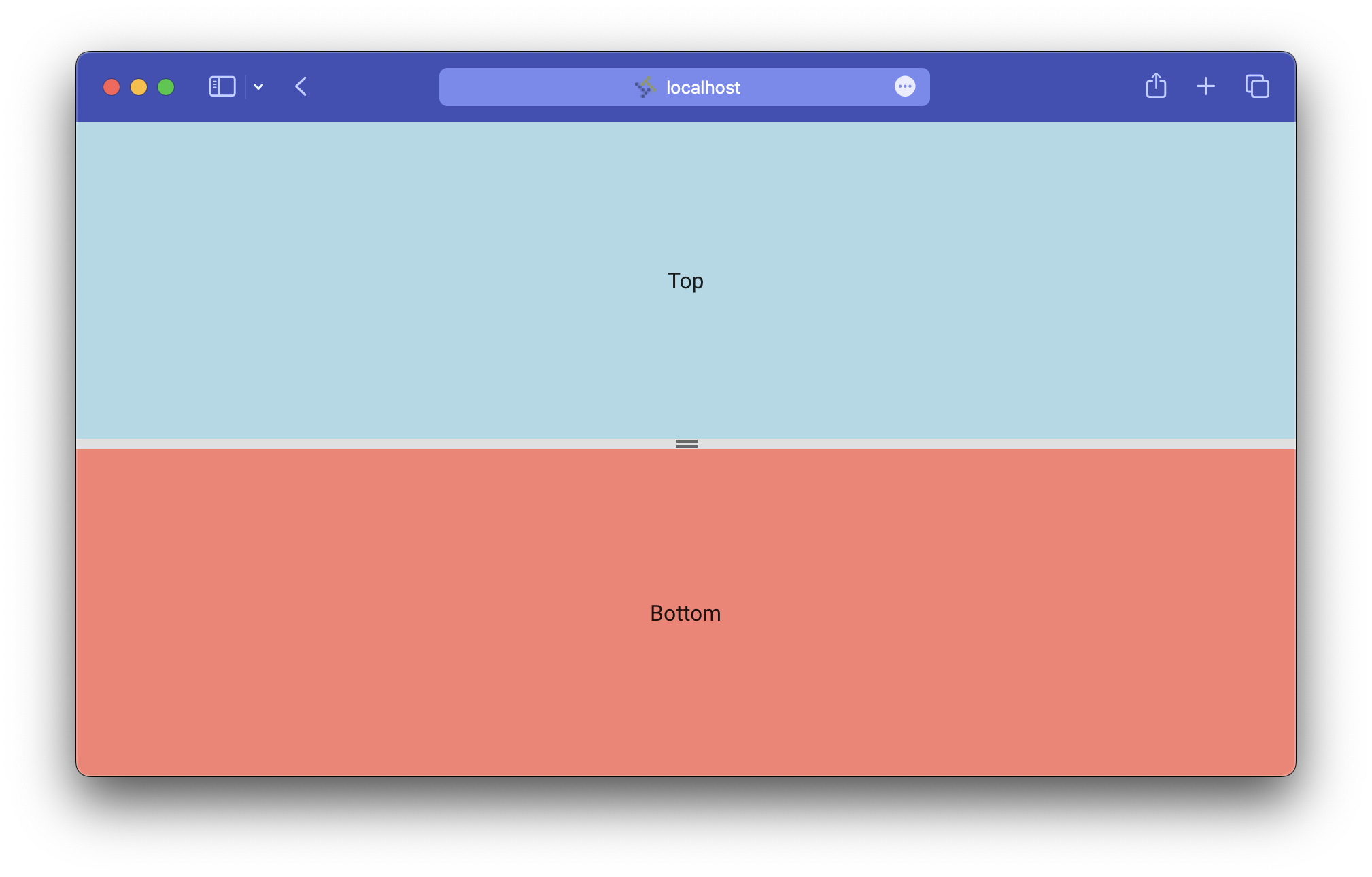Vertical split view example