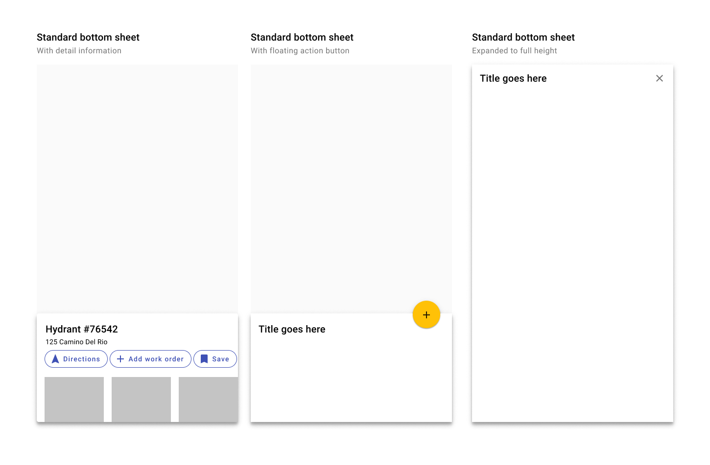 Modal bottom sheets.