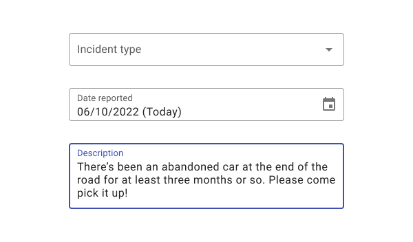 Formatted address fields.