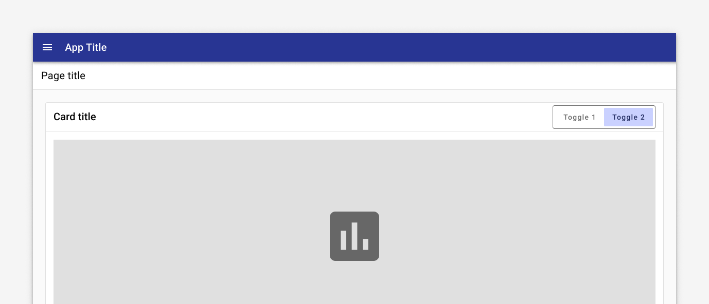 A page showing a list of items with a button toggle component in the upper right. The second option in a set of two is selected.