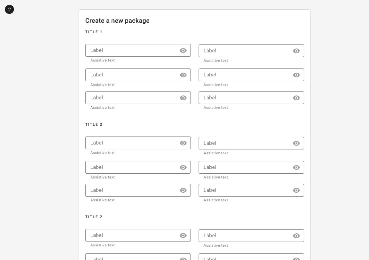 Image of a form using white space to separate sections.